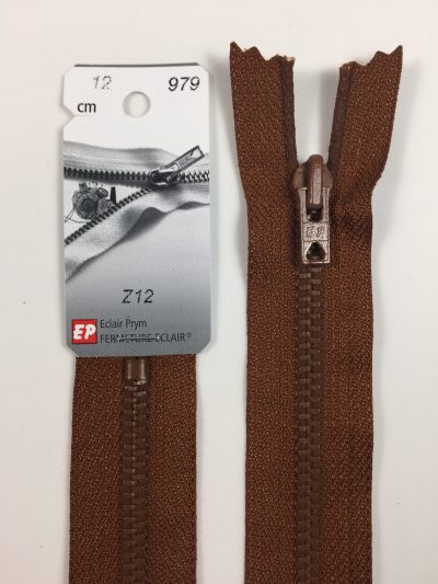 Fermeture Z12 col 979 Marron moyen 12 à 20 cm