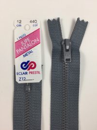 Fermeture Z12 col 440 Gris foncé 12 à 20 cm