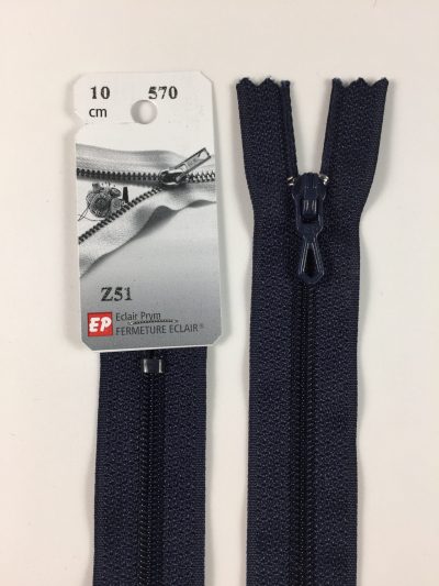 Fermeture Z51 col 570 Bleu marine 10 à 20 cm