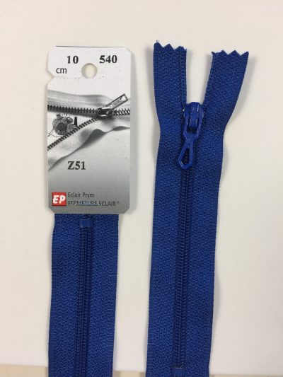 Fermeture Z51 col 540 Bleu drapeau 10 à 20 cm