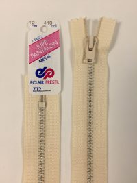 Fermeture Z12 col 410 Blanc cassé 12 à 20 cm