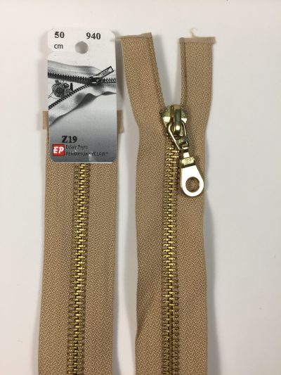 Fermeture Z19 col 940 Beige antilope 50 à 70 cm