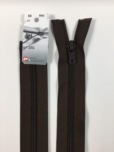 Fermeture Z52 col 990 Brou de noix 45 à 70 cm