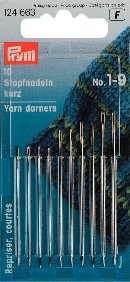 Aiguille à repriser courte n°1-9 assorties