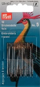 6 aiguilles à broder pointues n°18 / n°22