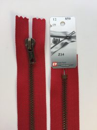 Fermeture Z14 col 850 Rouge sang 12 à 20 cm