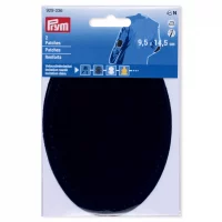Renfort coude thermocollant 9.5 x 14.5 cm bleu marine x2
