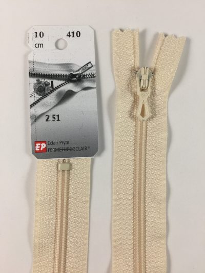 Fermeture Z51 col 410 Blanc cassé 45 à 60 cm