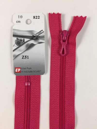 Fermeture Z51 col 822 Rose vif 25 à 40 cm