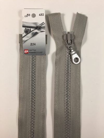 Fermeture Z54 col 432 Gris clair 75 à 90 cm