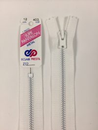 Fermeture Z12 col 400 Blanc 25 à 30 cm