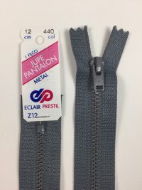 Fermeture Z12 col 440 Gris foncé 25 à 30 cm