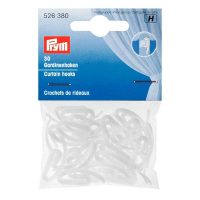 Crochets de rideaux plastique blanc 30 pièces